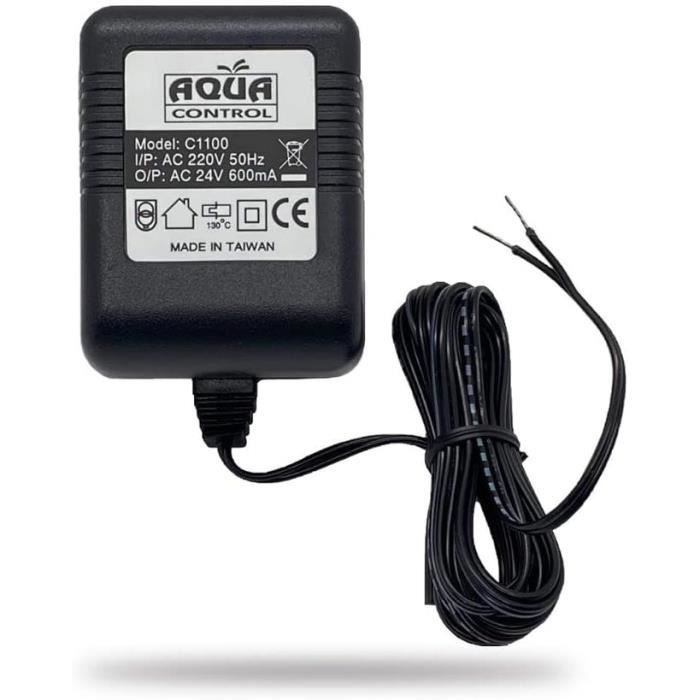 Transformateur Aqua Control 220V To 24V Pour Programmateur Arrosage - Câble 1.8m
