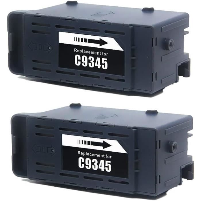 Cartouches D'entretien C9345 – Lot De 2 | Compatibles Avec Imprimantes Epson ET-5800, ET-8500, WF-7840, Etc. | Avec Puce
