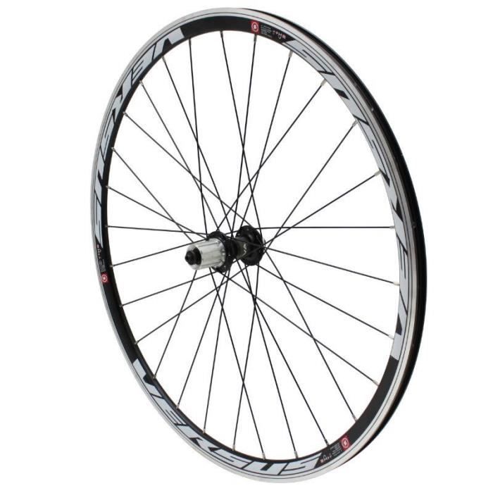 Roue de vélo route arrière moyeu reflex roulement Velox versus shimano-sram 11-10-9v. Ray. 28T. - noir - 700 mm