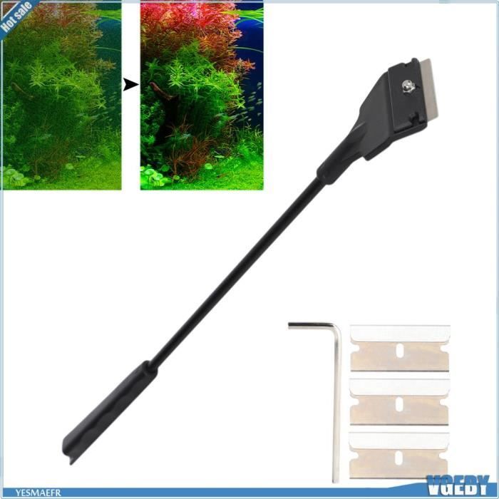 Comparer les prix de Grattoir à algues pour aquarium - VGEBY - Nettoyeur avec lame de rechange - Coin - Long manche