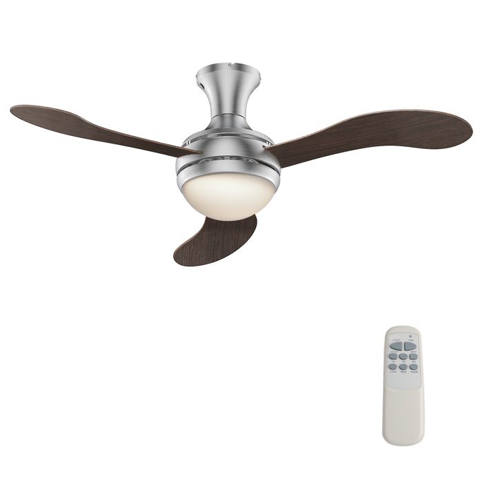 Wiltec Ventilateur de plafond silencieux 55 W Ø 130 cm max. 18 m² 3 pales plafonnier intégré brasseur d’air avec lampe lustre l - Wiltec