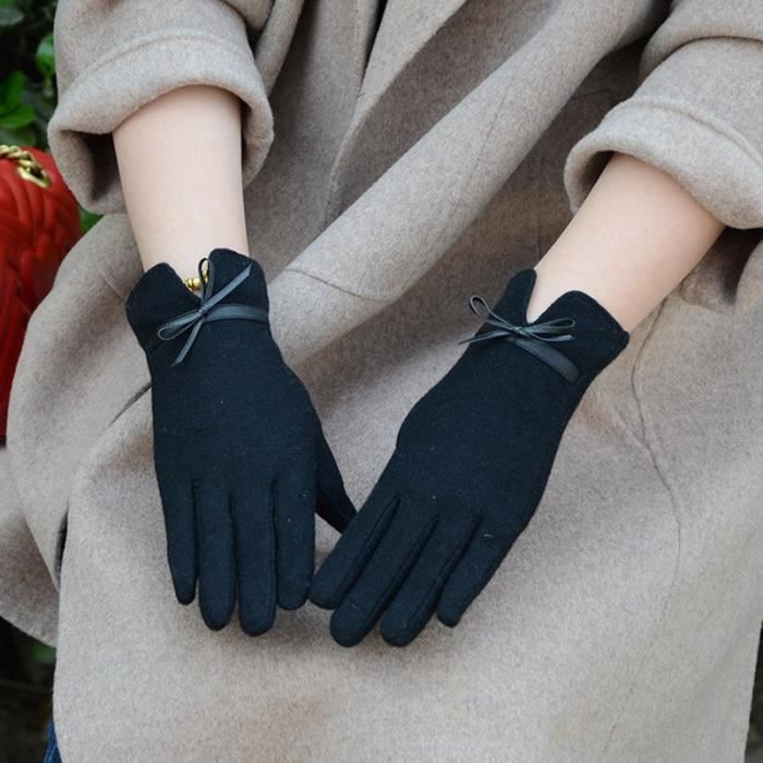 GANT C22 Black Taille unique Mode elegante femme laine tricot broderie ecran tactile gants hiver femmes chaud cachemire doigt compl Cdiscount Pret a Porter