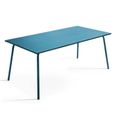 Ensemble table de jardin et 8 chaises - OVIALA - Palavas - Acier - Bleu Pacific-1