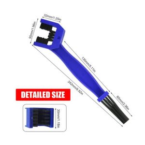 Brosse De Nettoyage Pour Chaîne De Vélo Et Moto - 3 Côtés, Poils Nylon, Poignée Ergonomique