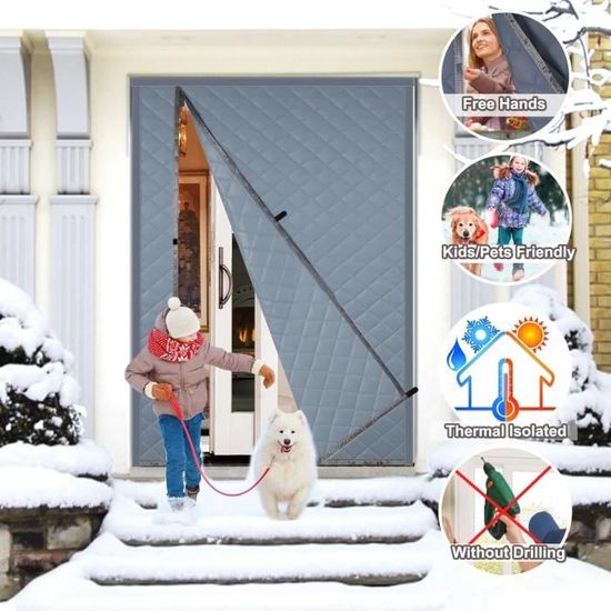 Rideau De Porte Magnétique Isolant 80x200 Cm – Matériau EVA Imperméable, Coupe-vent, Fermeture Automatique, Pour Balcon Ou Cuisine