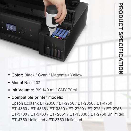 EcoTank ET-3850 Imprimante pour réservoir d'encre Wi-FI avec jusqu'à 3 Ans d 'encre Incluse227 - Cdiscount Informatique