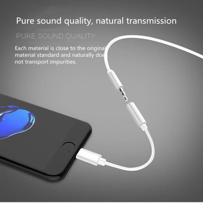 Pour Interface Apple vers cable auxiliaire 3.5mm male pour iPhone
