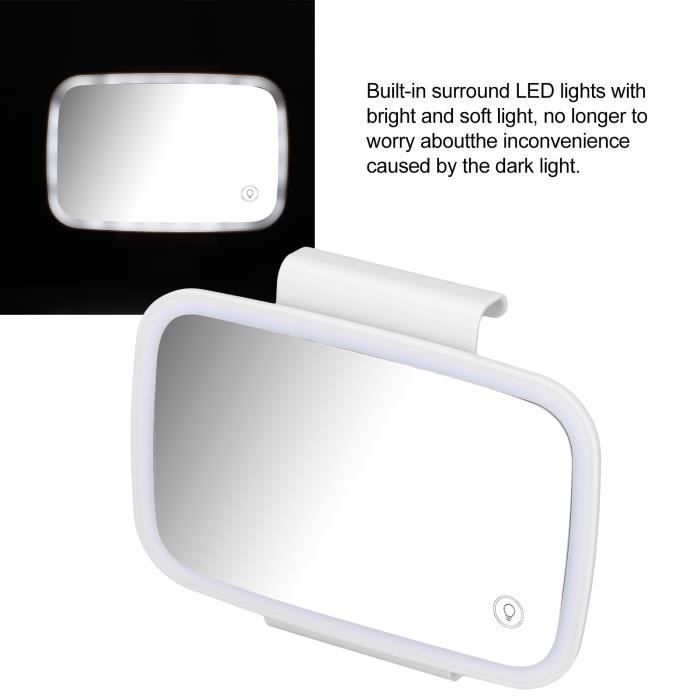 BLANC - Miroir pare-soleil de voiture universel, Miroir de maquillage à LED  à intensité variable, Lumière LED - Cdiscount Auto