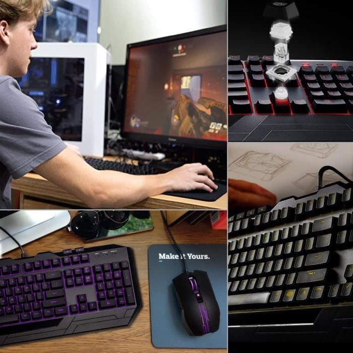 Combo Clavier + Souris Gaming Cooler Master Devastator 3 - AZERTY Français, Rétroéclairage RGB