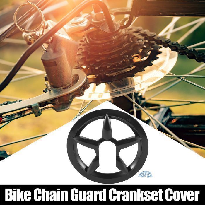 X AUTOHAUX Protection Pédalier Vélo 40/42 Dents – Cache Chaîne 6,5 Cm, 5 Trous – Plastique, Pour VTT Et Route