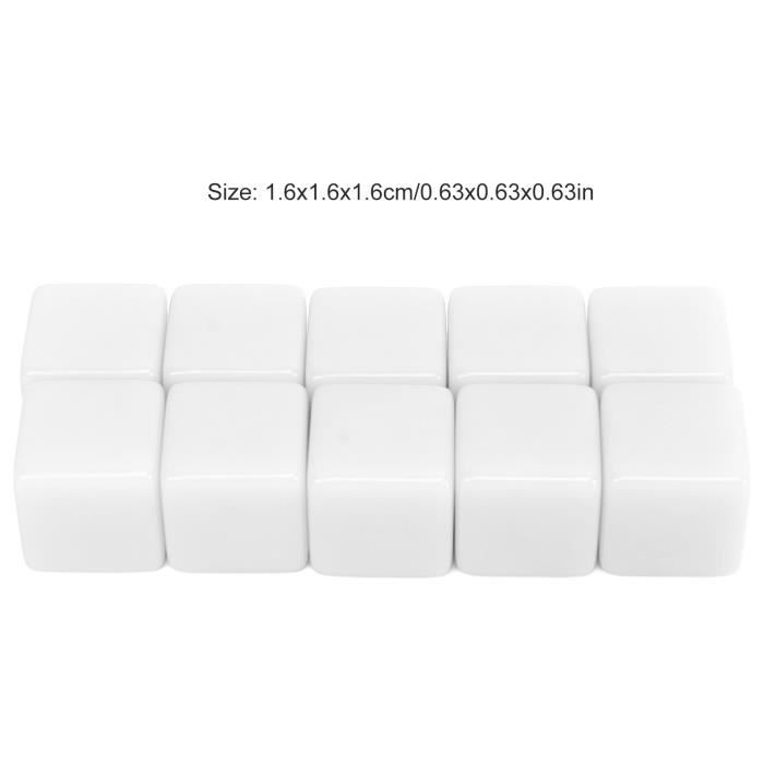 Koplow – Lot De 6 Dés Vierges Blancs 19 Mm – Avec Gommettes – Personnalisables Pour Jeux éducatifs Et Créatifs