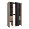 DEMEYERE Kit dressing 2 colonnes + 2 penderies + 4 tiroirs - Décor chêne Kronberg - L 115 x P 50,1 x H 203 cm-2