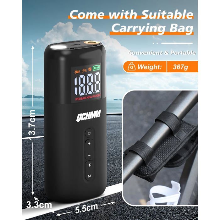 Pompe de Velo Portable avec Haute Pression, Presta Togo