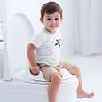 Réducteur de WC Siège de Toilette Enfant antidérapant avec Poignée de Coussin Lunette d'Toilette Tabouret pour Toilette Ronds/Ovale-3