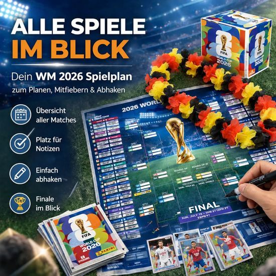 Kit De Démarrage XXL Panini Coupe Du Monde 2026 – 1 Album, 13 Stickers, Calendrier Des Matchs Et 3 Bracelets Allemagne