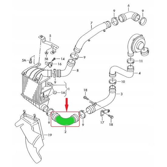 Renforcé tuyau d'aspiration vw audi seat skoda 1.8t NEUF