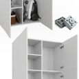 Vicco placard Ingo blanc - armoire 2 portes armoire polyvalente universelle aspirateur armoire utilitaire-5
