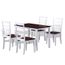 Ensemble Table A Manger 4pcs Chaises Marron Blanc En Bois Massif