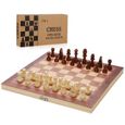 Einfeben Jeu d'échecs Jeux de société PEARL Bois Star wars Pièces d'échecs de voyage 3 en1 29*29CM Echecs-0