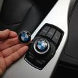 Logo BMW bleu et blanc pour bouton multimédia diametre 29mm dos autocollant-0