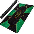 Tapis de Poker XXL - MAXSTORE - Dimensions 160x80 cm - Vert/Noir - Sac de transport inclus-0