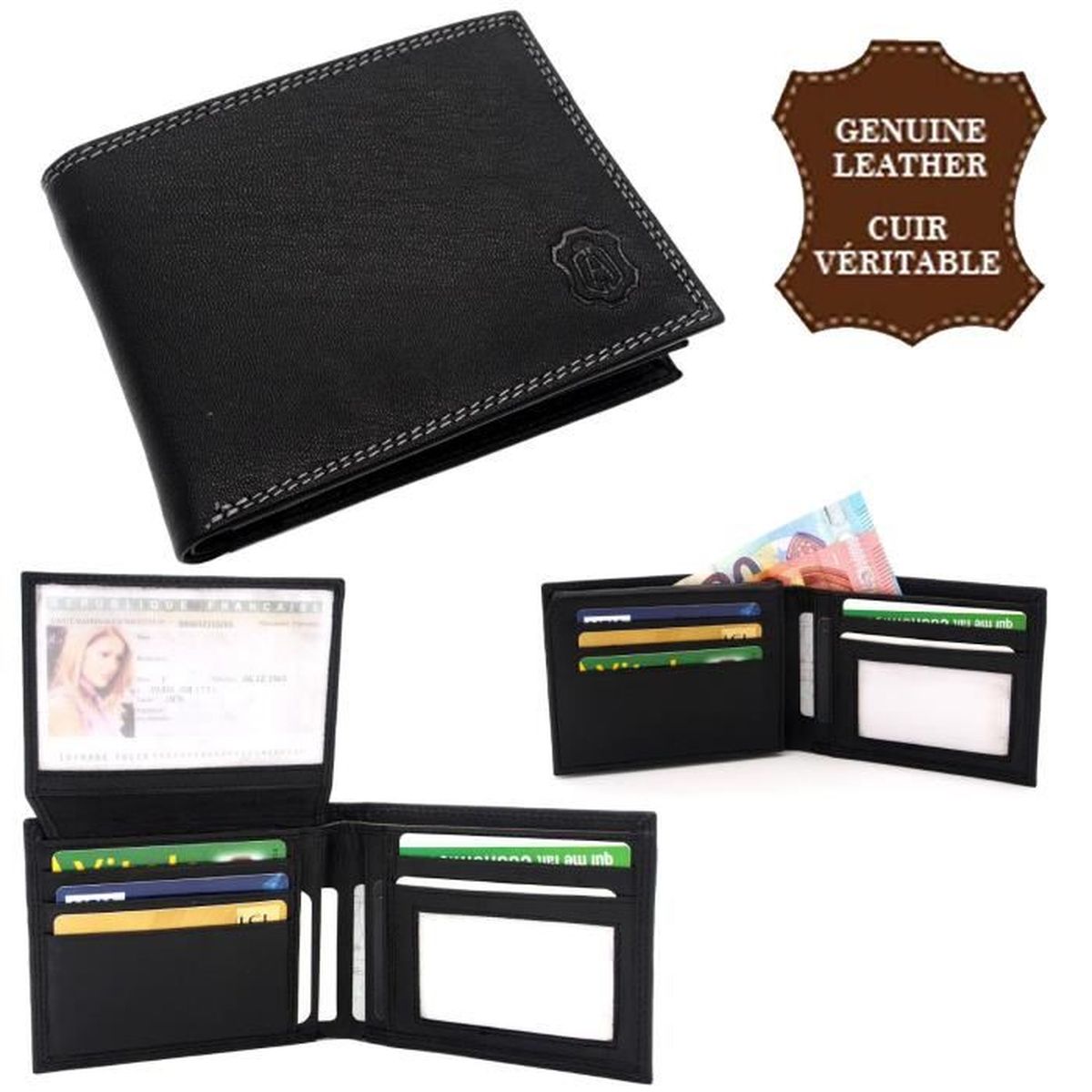 Portefeuille Long En Cuir De Vachette Véritable Pour Femme, Portefeuilles Féminins, étui à