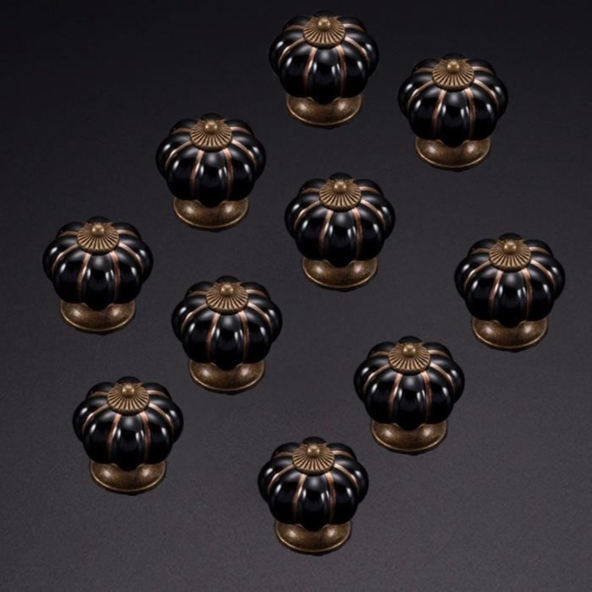 PIXNOR Lot de 4 poign/ées de porte et tiroir de meuble design Vintage Poign/ée de porte et tiroir de meuble en forme de demi-lune Bronze