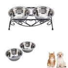 IAMS CHIEN Double Gamelle Pour Chien Animal Chat Chiot Bol Ecuelle Acier Inoxydable Avec Pieds