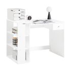 SoBuy FWT35-W Meuble de Bureau avec 3 étagères et 1 tiroir - Blanc L101xP60xH71cm