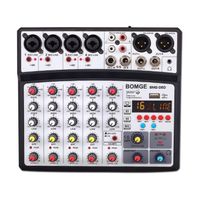 Mixeur audio DJ 6 canaux avec Bluetooth, USB, MP3, alimentation fantôme 48 V, mixeur d'effets écho 16 DSP pour une performance en di