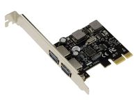 Carte PCI EXPRESS PCIe USB 3.0 2 PORTS 5G "A" - AUTO ALIMENTEE avec Chipset NEC D720202