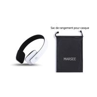 Casque Bluetooth, Bluetooth 4.1 Marsee High Fidelity sans fil sur-Ear pour les téléphones intelligents et tablettes (blanc)