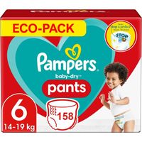 PAMPERS PANTS TAILLE 6 158 COUCHES BABY-DRY COUCHES-CULOTTES 