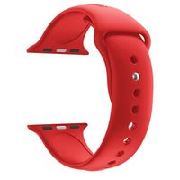 Bracelet compatible apple watch 38mm 40mm 41mm Serie 8 7 6 5 4 3  2  1 SE - Taille L - Silicone Rouge Souple remplacement bracelet