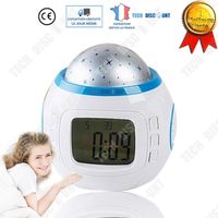 TD® Réveil Projection Enfant Numérique Chambre de Bébé Veilleuse Musique Horloge Rétro-éclairage Multifonction Calendrier