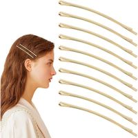 Lot de 50 épingles à cheveux dorées en métal de 8,4 cm - Accessoires pour cheveux pour femme - Épais et longs