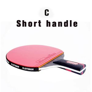 RAQUETTE TENNIS DE T. Raquette de tennis de table en carbone de haute qualité,avec pagaie de ping-pong en caoutchouc à manche court- C short handle