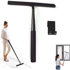 Raclette Douche Télescopique 120cm Avec Microfibre - Raclette Vitre Professionnelle Pour Salle De Bain, Fenêtres Manche Longue Ajustable