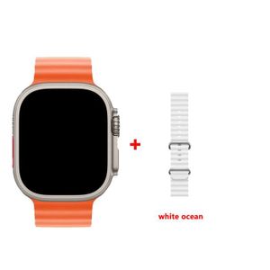 Montre connectée sport Orange-Blanc Océan-49mm-Hello Watch 3 AMOLED Smart