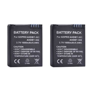 Batterie AHDBT-301, 302 pour GoPro Hero3 & Hero 3+ Black, White, Silver  Edition [1180mAh - Li-Polymer]