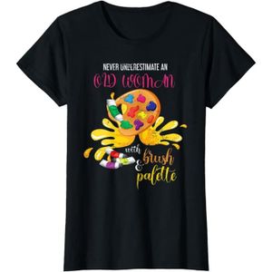 CRAYON DE COULEUR Peintre Retraité Cadeau Pour Femme Palette Dessinateur T-Shirt[V1252]