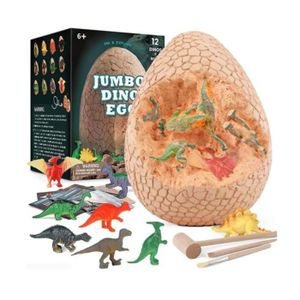 FIGURINE - PERSONNAGE Kit de fouille d'œufs de Dinosaure, 14 Dinosaures à l'intérieur, Jouets de fête de Pâques Boîte Aveugle Dino Egg Archéologie Jouet 