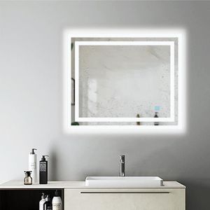 Miroir Salle de Bain Avec Éclairage LED InterrupteurHorlogeBluetoothL01 