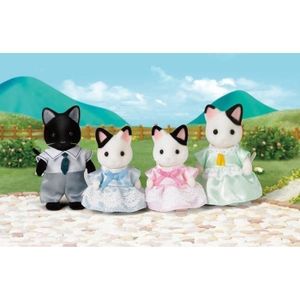 FIGURINE - PERSONNAGE SYLVANIAN FAMILIES - 5181 - Famille Chat Bicolore 