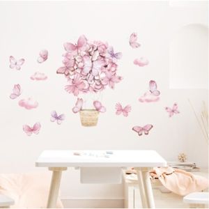 1pc sticker mural fille Romantique Dansant Fleur Fée Papillon autocollant  Amovible decoration pour Chambre salon Pépinière