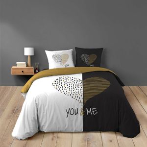 Parure De Lit 140x190 Noir Et Blanc Cosi For Kids Parure De Couette Enfant Make A Wish 140x200 Cm