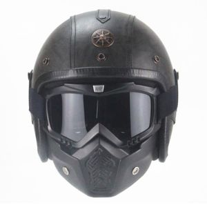 CASQUE MOTO SCOOTER casque moto avec masque Casque Harley Casque vinta