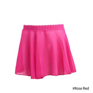 JUPE Mini jupe de Ballet pour filles,tenue de danse,en mousseline de soie,blanche,noire,à nouer,9 couleurs,pour - Rose Red-100-130CM