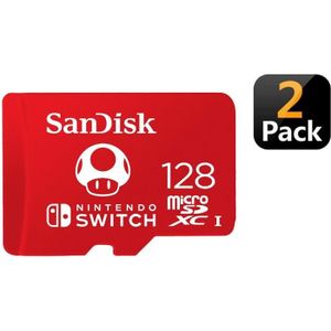 CARTE MÉMOIRE 2PCS Carte microSDXC SanDisk 128 Go pour Nintendo 