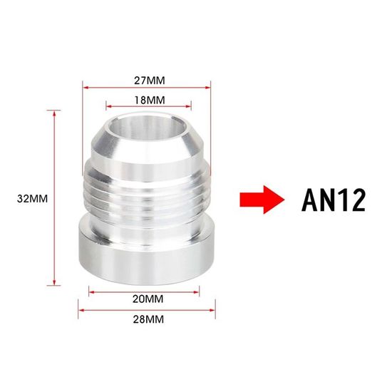 Adaptateur Droit AN6 En Aluminium Noir Pour Tuyau PTFE – Raccord AN6 9/16" UNF Pour Système Carburant, Huile Ou Refroidissement
